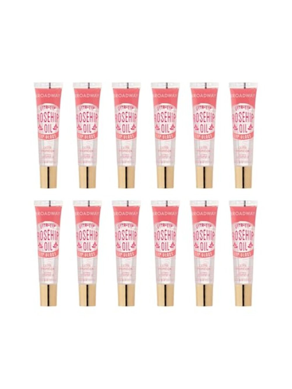 Ruby Kisses Broadway Vita-Lip Clear Lip Gloss Rosehip Oil 12 Pack Hydrating